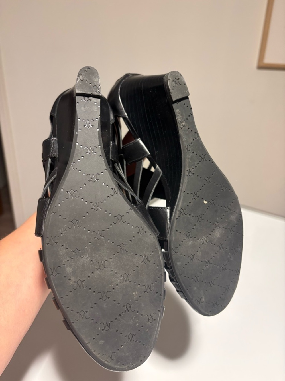 BORN Marlena woven leather huaraches black 8.5 Vintage Y2K new condition - Picture 5 of 8